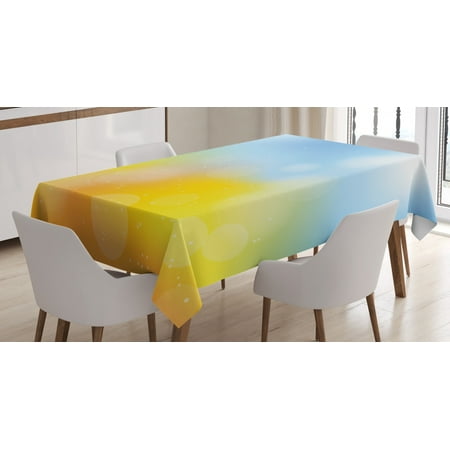 

Yellow and Blue Tablecloth Gradient Toned Autumn Season Frame in Pastel with Hazy Effects Rectangular Table Cover for Dining Room Kitchen 60 X 90 Inches Marigold Light Blue by Ambesonne