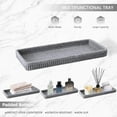thumbnail image 5 of Resin Grey Bathroom Accessories Set 5 Pcs, Lotion Soap Dispenser, Toothbrush Holder, Bathroom Tumbler, Qtip Holder and Vanity Tray, Bathroom Countertop Organizer Set for Modern Home Apartment, 5 of 16