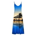 thumbnail image 5 of Wycnly Summer Dresses for Women Fashion Hawaiian Style High Waist Swing Cami Long Dresses 2024 Short Sleeve V-Neck Coconut Tree Print Maxi Formal Dress Sky Blue m, 5 of 5