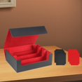 thumbnail image 1 of Estuche para cartas de baraja, soporte de protección para 1800 tarjetas con cierre magnético, almacenamiento de cartas de juego Tarjetero negro rojo, 1 of 8