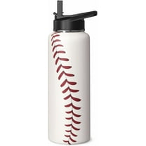 40oz Baseball Insulated Water Bottle - Double Wall Vacuum Stainless Steel Sports Drinkware, Gift for Baseball Players, Fans, Coaches - Men, Women, Boys, Girls