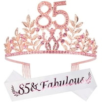 85th Birthday Gifts for Women, 85th Birthday Tiara and Sash, 85 Fabulous Sash and Crystal Tiara, 85th Birthday Decorations for Women, 85th Birthday Party Supplies, Happy 85th Birthday