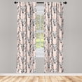 thumbnail image 2 of Ambesonne Tribal 4-Panel Curtains, Deer Skull Feathers Motifs, 56"x95", Blush Dark Grey, 2 of 4