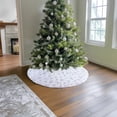 thumbnail image 4 of Christmas Tree Skirt 48 inches Xmas White Tree Skirts Snowflake Embroidery for Christmas Decorations Holiday Party(Silvery), 4 of 7