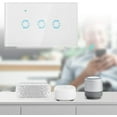 thumbnail image 2 of 3 Gang Interrupteur Tactile Intelligent, Interrupteur Standard Américain, Contrôle par Application à Distance, Interrupteur Tactile en Verre Trempé, Interrupteur, Blanc, 2 of 8