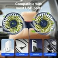 thumbnail image 3 of Chok Car Fan  Car Small Air Conditioner  Double-headed Rear Rear Fan  Powerful Wind  5pcs Wind Leaf  360 Degree Rotation  Extra High Wind Volume  Ultra Bass Running  Clip Installation Eas, 3 of 7