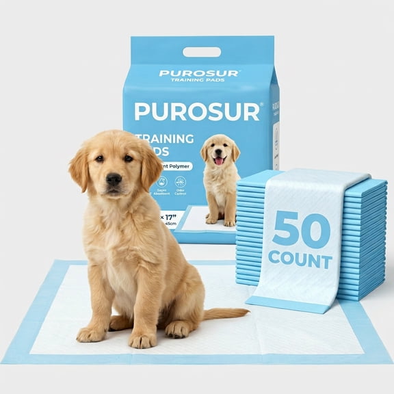 Pet Training and Puppy Pads Pee Pads for Dogs 23"x17" Super Absorbent & Leak-Proof, 50-Count Dog Pee Pad