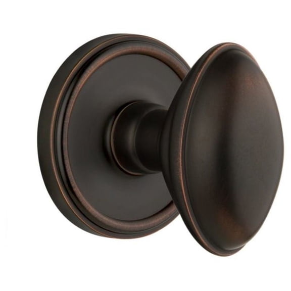 Grandeur Geoedn_Psg_238 Georgetown Solid Brass Rose Passage Door Knob Set - Bronze