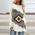 thumbnail image 1 of Pntutb Mujeres Moda Casual Manga Larga Cuello Redondo tops Blusa Suelta Camisas Estampadas Pntutb Pntutb-6454, 1 of 5
