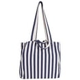 thumbnail image 2 of Spencer Tote Bag Large for Women Lady Canvas Shoulder Cord Purse and Handbags Striped Tote Satchel for Work Travel Beach, Blue, 2 of 10