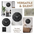 thumbnail image 7 of REGALWOVEN Wall Clock Silent Non-Ticking Analog Clocks Battery Operated Classic Decorative Black-1 12 Inch, 7 of 7