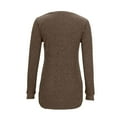 thumbnail image 4 of Scyoekwg Women'S Sweaters Crewneck Sweater Warm Casual Long Sleeve Knitted Sweater Fall Winter Clothes Solid Color Pullover Sweater Tops(Coffee,XL), 4 of 5