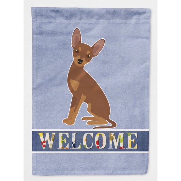 Brown Prague Ratter Welcome Flag Canvas House Size