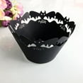 thumbnail image 4 of 1 pack Halloween Bat-Shaped Cupcake Wrappers Cupcake Holders Artistic Bake Cake Paper Laser Cut Liner Baking Cup Wraps Muffin Case Trays for Wedding Party Birthday Decoration(Black,8.27x1.97"), 4 of 7