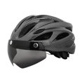 thumbnail image 3 of Casco de bicicleta, casco de bicicleta, gafas extraíbles transpirables ajustables para adultos casco de bicicleta de montaña al aire libre, casco de Fibra de carbono negro, 3 of 8