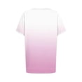 thumbnail image 2 of Blusas para las Mujeres Casual, Rayas Impresas Patchwork Manga Corta Cuello Redondo Top Hecho de 95% Poliéster 5% Spandex para el Verano, Tops Cortos para las Mujeres, 2 of 4