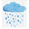thumbnail image 3 of Ambesonne Blue White Shower Curtain, Rain Drops and Cloud, 69"Wx84"L, Blue White, 3 of 5