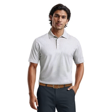 Ben Hogan Men's & Big Men's Performance Geo Printed Short Sleeve Polo Shirt, up to 5XL