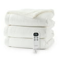 thumbnail image 3 of Waffle Heated Throw Blanket, Machine Washable Electric Blankets Fast Heating with LCD Controller, 6 Heat Levels & 1-4H Time Settings, 3 of 17