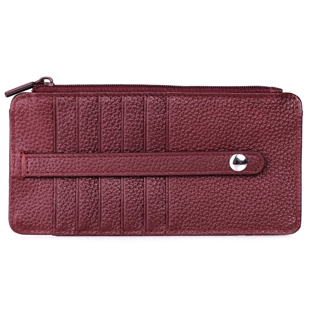 Billetera Julia Buxton USA Hudson Porta Tarjetas Delgado Rojo