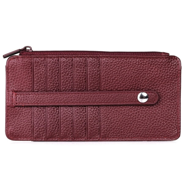 Billetera Julia Buxton USA Hudson Porta Tarjetas Delgado Rojo