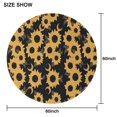 thumbnail image 6 of Black Moon Sunflower Pattern Round Tablecloth 60"x60",Wrinkle Wipeable Table Cloth for Kitchen Dining Room Picnic Patio Party, 6 of 6