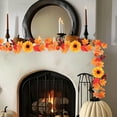 thumbnail image 6 of 1PC Maple Leaf Berries Pumpkin Vine Decoration, 68.9 inch Fall Garland Maple Leaves Garlands, for Halloween Thanksgiving Door Decorations Fireplace Fall Wedding Outdoor Decor, 6 of 6