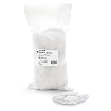 McKesson Disposable Headset Covers for Library, Museum, Classroom - Sanitary Headphone Ear Covers - Tear-Resistant Fabric for 3 1/2 inch Ear Covers, 100 Ct