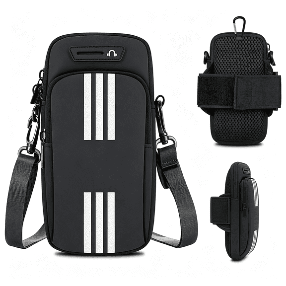 KUMEE Phone Holder for Running Armband Cell Phone Purse Crossbody for Women Men Kids,Iphone 17 16 15 14 13 12 11 Pro Max Xs 16E 7 Plus Mini Pouch,S26 S25 S24 Ultra Note Arm Bag