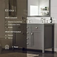 thumbnail image 3 of Totti Artemis 48" Gray Transitional Double Sink Bathroom Vanity w/ White Carrara Style Quartz Top, 3 of 7
