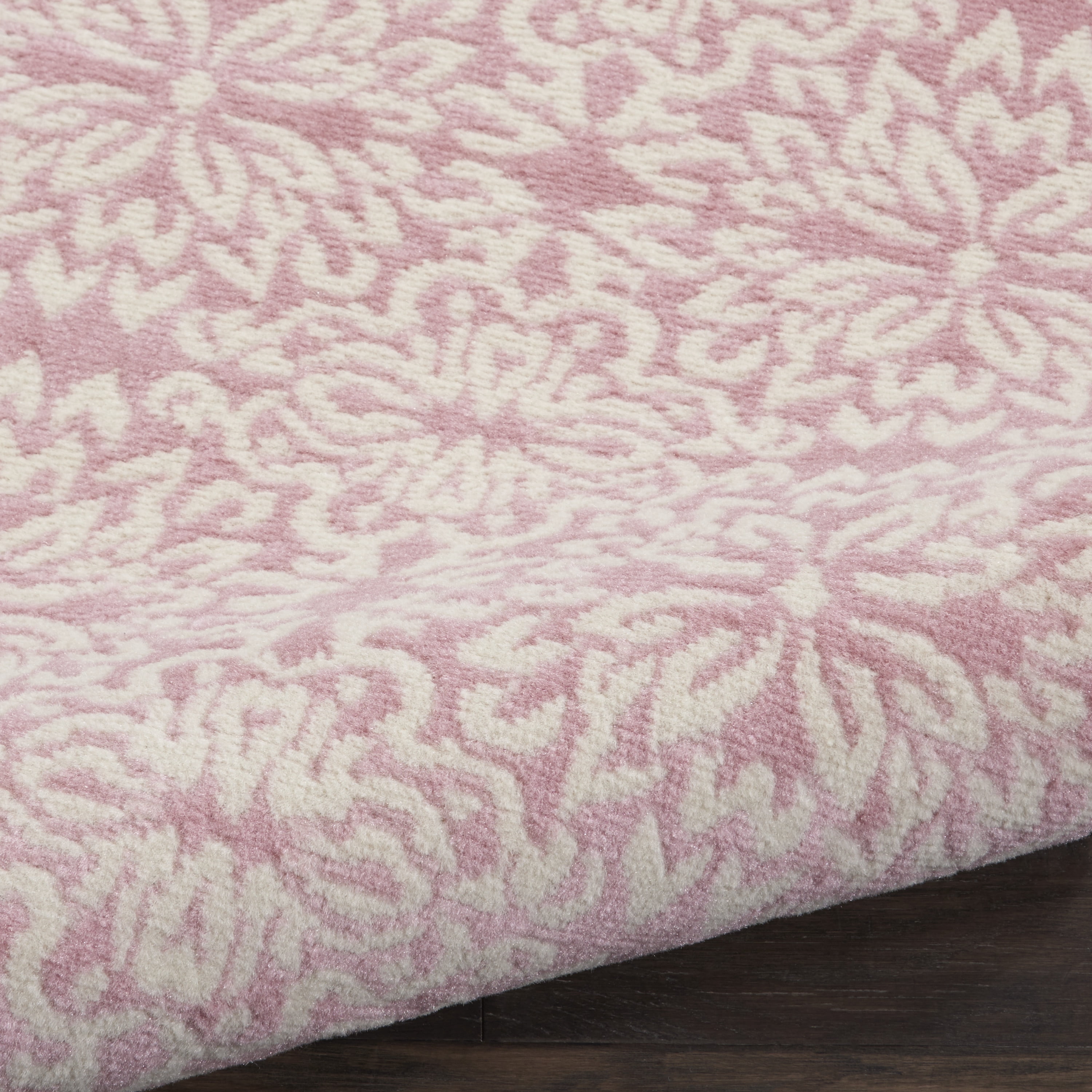 Nourison Bliss Modern Floral Ivory/Pink 2'3" x 7'3" Area Rug, (2' x 7')