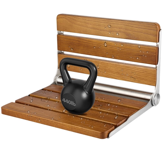 Foldable Shower Bench Seat, Wall Mounted Shower Bench, Fold Down Shower Chair with Stainless Steel Bearing for for Inside Shower, Sauna Room, Public Bath