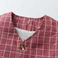 thumbnail image 4 of WhouRiu Infant Boy's Outfits Formal Short Sleeve Shirt Plaid Vest Shorts Child Summer Wedding Birthday Outfit Set,3-Piece Red,Size 12-18 M, 4 of 7
