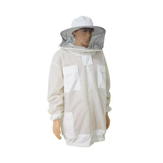 Outils d'Apiculture, Chapeau Rond Combinaison Spatiale, Veste, Combinaison de Protection d'Apiculture, Combinaison Anti-Abeilles Fendue, Confortable et Robuste