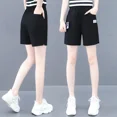 thumbnail image 4 of Pantalones cortos adelgazantes de cintura alta de algodón y licra para mujer, estilo informal, moderno, de corte en cinco minutos, versátiles, adelgazantes, 4 of 4