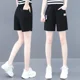 thumbnail image 4 of Pantalones cortos adelgazantes de cintura alta de algodón y licra para mujer, estilo informal, moderno, de corte en cinco minutos, versátiles, adelgazantes, 4 of 4