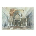 thumbnail image 1 of Antique Cutting Board, Old Renaissance Era Architecture with Columns Art Print, Decorative Tempered Glass Cutting and Serving Board, Large Size, Petrol Blue Marigold, by Ambesonne, 1 of 1