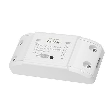

Andoer WiFi Smart Switch 10A2200W Wireless Remote Switch Timer APP Control Universal Smart Home Automation Module Voice Control Compatible with & for Home for Electric Appliances