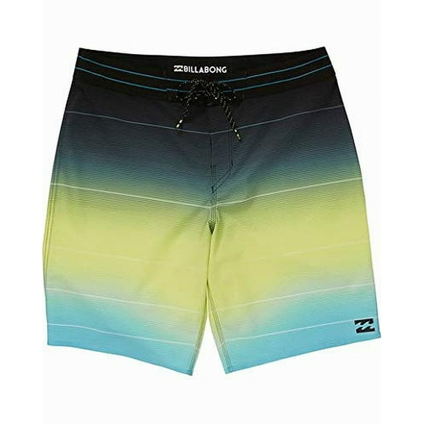 Billabong Mens Swimwear Yellow Striped Drawstring Trunks 38