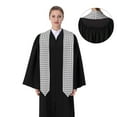 thumbnail image 4 of Zufioo Gray Checkboard Print Graduation Shawl Ribbon, Graduation Ribbon for Male and Female Graduates-Flattened, 4 of 7