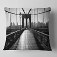 thumbnail image 2 of Designart Dark Brooklyn Bridge - Cityscape Photo Throw Pillow - 18x18, 2 of 5