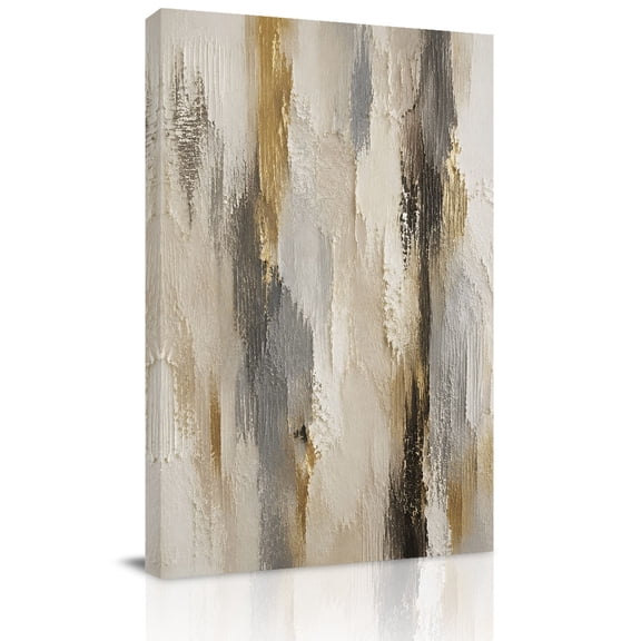 Canvas Wall Art, Yellow Grey Abstract Framed Canvas Prints for Living Room Bedroom, Gradient Vintage Oil Painting Modern Art Extra Large Gallery Wrapped Wall Decor for Home Office, Gifts, 24"x36"