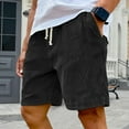 thumbnail image 2 of WTOBBY Men's Corduroy Fashion Casual Bermuda Shorts with Elastic Drawstring Waist, Contemporary Streetwear Design ,Black L, 2 of 5