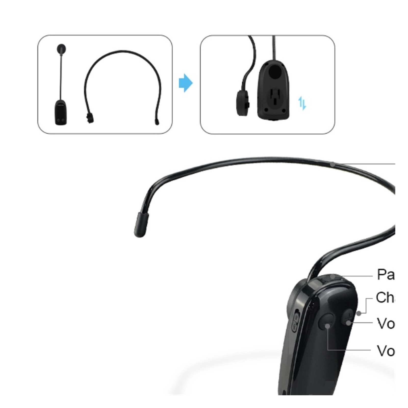 25W Voice Amplifier Wireless Microphone Audio Blue-tooth Speaker Megaphone Loudspeaker Recording FM Radio