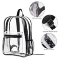 thumbnail image 3 of YIJIAL 15"Clear Backpack Heavy Duty Clear Bookbag Transparent Backpack See Through Plastic Backpacks for School, Sports Event and Concerts (Black), 3 of 6