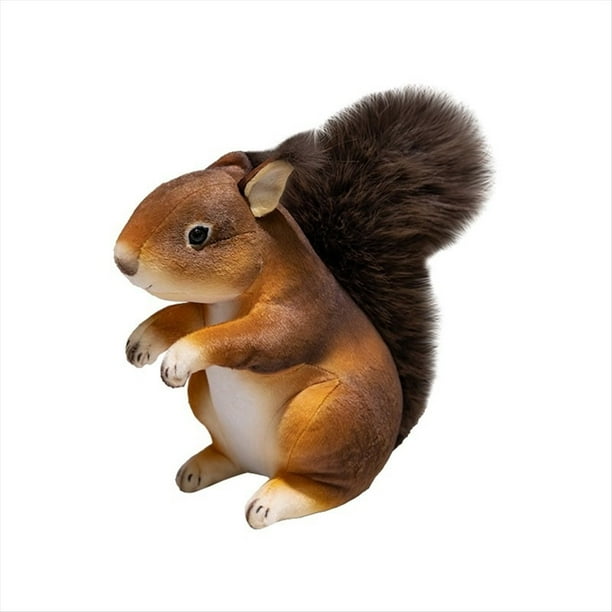 Juguete de Peluche de Ardilla de Simulación, Muñeco de Animal de de Peluche Suave, Decoración del Hogar, Regalo de Cumpleaños, 21 cm