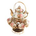 thumbnail image 3 of kurtrusly Tea Cups and Saucers Set Coffee Pot Ceramic Coffee Cup Set Floral for Cafe, 3 of 9