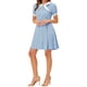thumbnail image 3 of INSPIRE CHIC Vestido de mujer con ajuste y vuelo, color azul con lazo en el cuello, 3 of 5