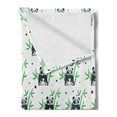 thumbnail image 2 of East Soft Flannel Fleece Throw Blanket, Cartoon Panda Bamboo Pattern Wildlife Zoo Childish Fun Nature Tropic, Cozy Plush for Indoor and Outdoor Use, 70" x 90", Green Black White, by Ambesonne, 2 of 5