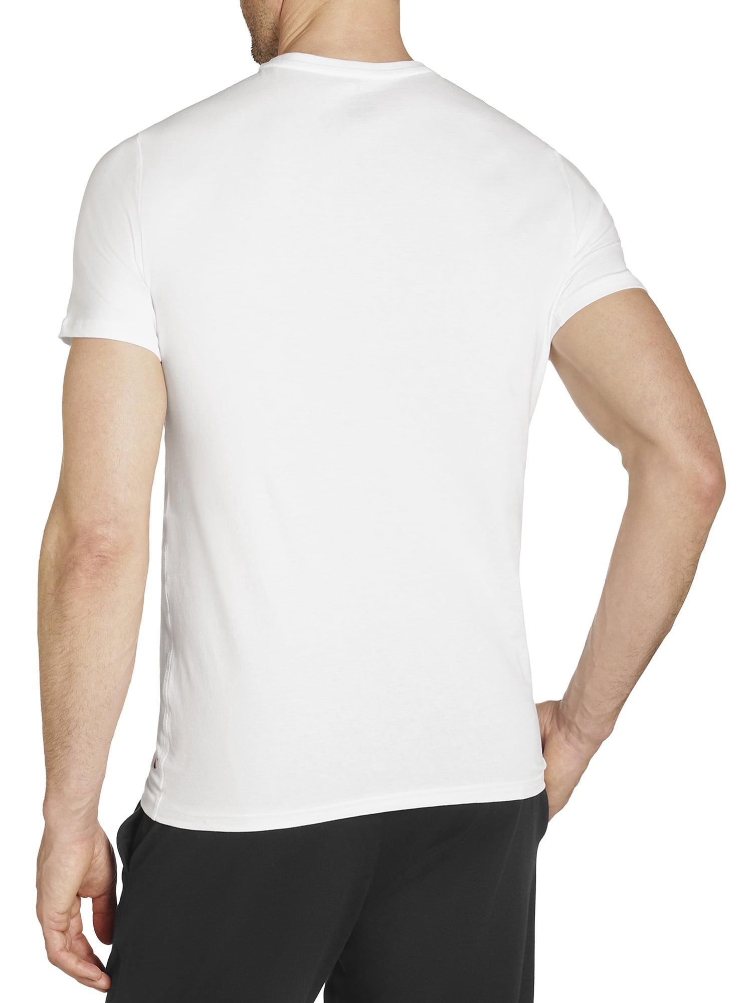 Champion Men’s Crew Tee – 3 Pack Cotton Flex, Stretch Undershirts with Breathable Mesh Insert, Sizes S–2XL